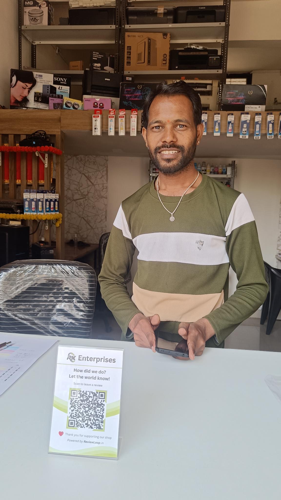 Review stand on counter